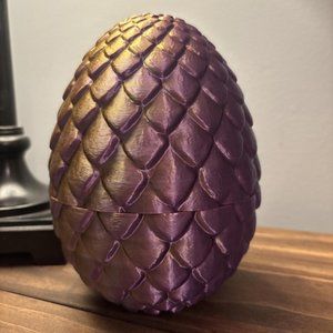 Dragon Egg. 7.5 Inches.  Golden Purple Silk. Fill For Easter. Perfect For Treats
